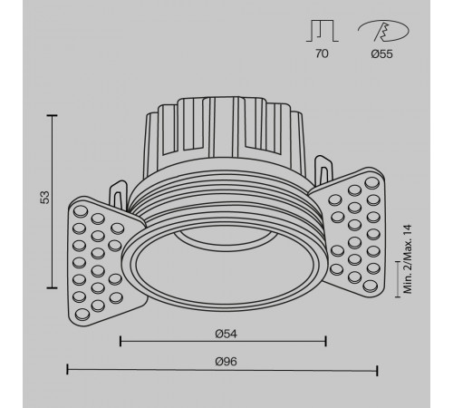 Встраиваемый светильник Maytoni Round DL058-7W2.7K-TRS-W Встраиваемый светильник Maytoni Round DL058-7W2.7K-TRS-W
