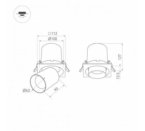 Встраиваемый светодиодный спот Arlight LTD-Pull-S110x110-10W Day4000 031367 Встраиваемый светодиодный спот Arlight LTD-Pull-S110x110-10W Day4000 031367