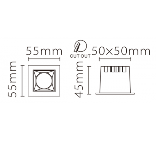Встраиваемый светильник Fiberli XL003-1T 12130301 Встраиваемый светильник Fiberli XL003-1T 12130301