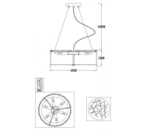 Подвесной светильник Arte Lamp Galatea A1222SP-6CC Подвесной светильник Arte Lamp Galatea A1222SP-6CC