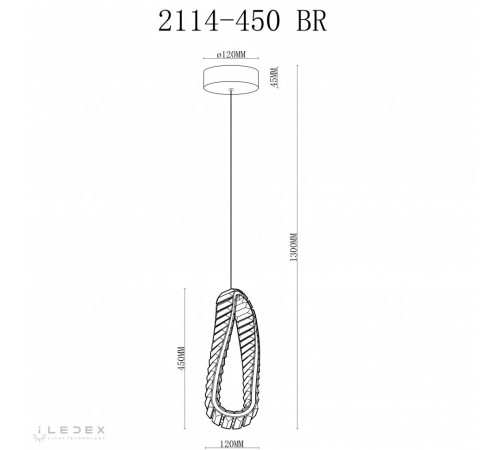 Подвесной светильник iLedex Woodstock 2117-450 BR Подвесной светильник iLedex Woodstock 2117-450 BR