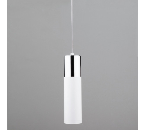 Подвесной светильник Eurosvet Double Topper 50135/1 LED хром/белый Подвесной светильник Eurosvet Double Topper 50135/1 LED хром/белый