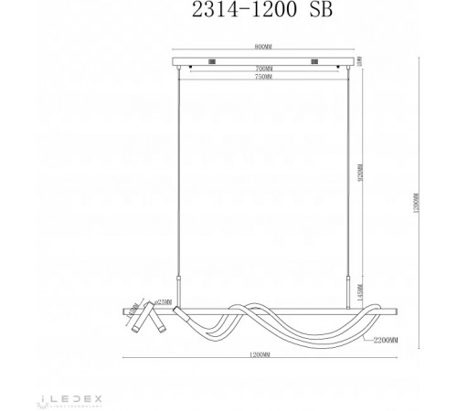 Подвесной светильник iLedex Cross 2314-1200 SB