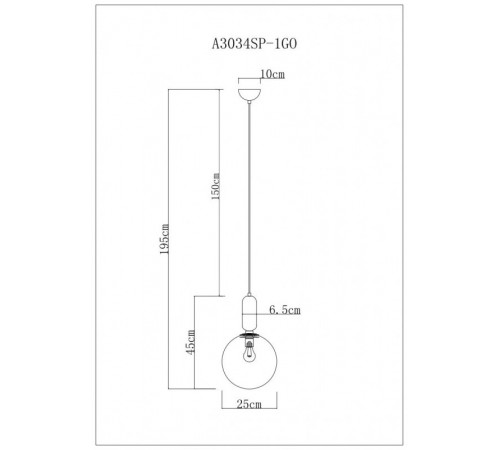 Подвесной светильник ARTE Lamp A3034SP-1GO Подвесной светильник ARTE Lamp A3034SP-1GO