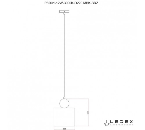 Подвесной светодиодный светильник iLedex Play P820/1-12W-3000K-D220 MBK-BRZ Подвесной светодиодный светильник iLedex Play P820/1-12W-3000K-D220 MBK-BRZ