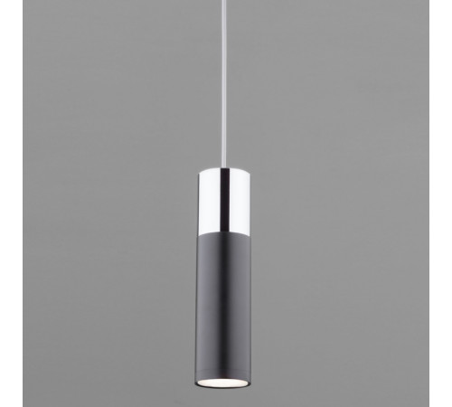 Подвесной светильник Eurosvet Double Topper 50135/1 LED хром/черный Подвесной светильник Eurosvet Double Topper 50135/1 LED хром/черный