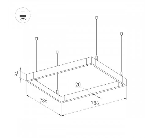 Подвесной светильник Arlight ALT-LINEAIR-QUADRAT-FLAT-UPDOWN-DIM-785-110W Warm3000 040634 Подвесной светильник Arlight ALT-LINEAIR-QUADRAT-FLAT-UPDOWN-DIM-785-110W Warm3000 040634