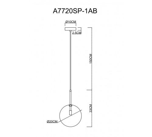 Подвесной светильник Arte Lamp Cameron A7720SP-1AB Подвесной светильник Arte Lamp Cameron A7720SP-1AB