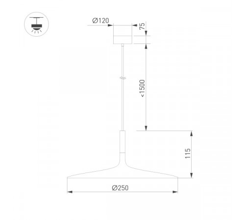 Подвесной светильник Arlight SP-Fiore-R250-8W Warm3000 035953 Подвесной светильник Arlight SP-Fiore-R250-8W Warm3000 035953