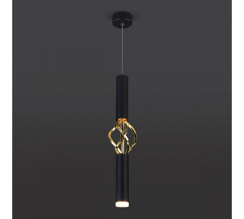 Подвесной светодиодный светильник Eurosvet Lance 50191/1 LED черный/золото Подвесной светодиодный светильник Eurosvet Lance 50191/1 LED черный/золото