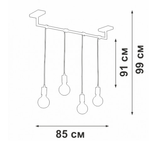 Подвесной светильник Vitaluce V3032-1/4S Подвесной светильник Vitaluce V3032-1/4S