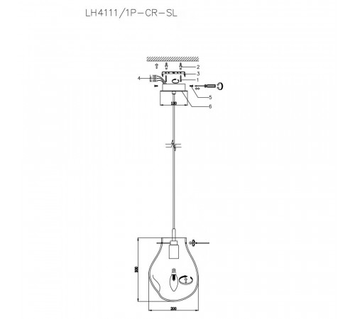 Подвесной светильник Lumien Hall Nertus LH4111/1P-CR-SL Подвесной светильник Lumien Hall Nertus LH4111/1P-CR-SL