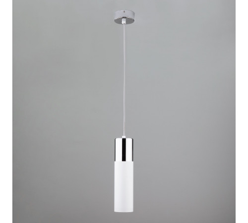 Подвесной светильник Eurosvet Double Topper 50135/1 LED хром/белый Подвесной светильник Eurosvet Double Topper 50135/1 LED хром/белый