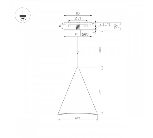 Подвесной светильник Arlight SP-MAKOTO-R350-14W Warm3000 054412 Подвесной светильник Arlight SP-MAKOTO-R350-14W Warm3000 054412