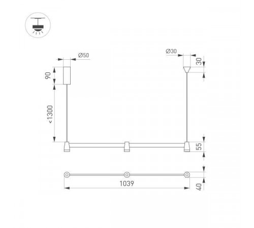 Подвесной светильник Arlight SP-Elizeo-S1000-16W Warm3000 036594 Подвесной светильник Arlight SP-Elizeo-S1000-16W Warm3000 036594