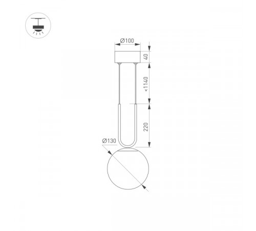 Подвесной светильник Arlight SP-Beads-Hang-U-R130-10W Warm3000 036527 Подвесной светильник Arlight SP-Beads-Hang-U-R130-10W Warm3000 036527