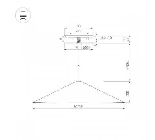 Подвесной светильник Arlight SP-MAKOTO-R750-14W Warm2700 054408 Подвесной светильник Arlight SP-MAKOTO-R750-14W Warm2700 054408