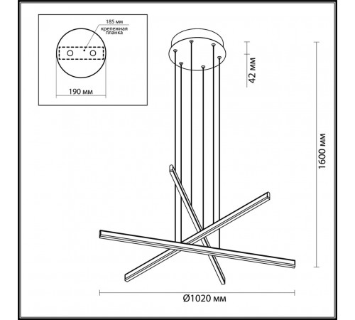 Подвесной светодиодный светильник Odeon Light Rudy 3890/48L Подвесной светодиодный светильник Odeon Light Rudy 3890/48L