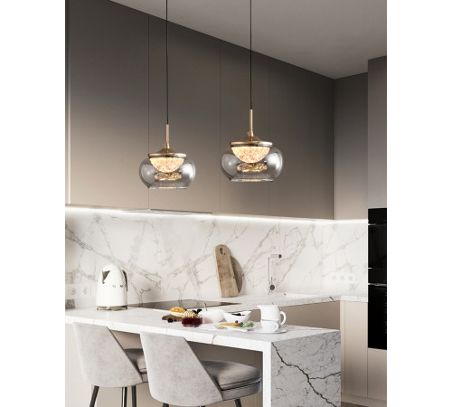 Подвесной светильник Delight Collection MT9128-1H gold/smoke Подвесной светильник Delight Collection MT9128-1H gold/smoke