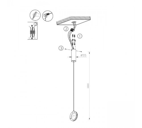 Подвесной светильник Lumien Hall Livin LH8028/1P-BK-PBK-SGD Подвесной светильник Lumien Hall Livin LH8028/1P-BK-PBK-SGD