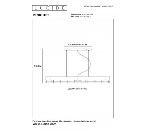 Подвесной светильник Lucide Peniguet 05444/02/33 Подвесной светильник Lucide Peniguet 05444/02/33