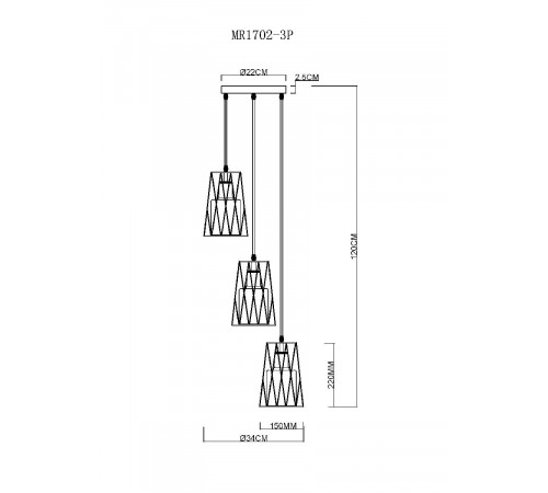 Подвесной светильник MyFar Scrum MR1702-3P Подвесной светильник MyFar Scrum MR1702-3P