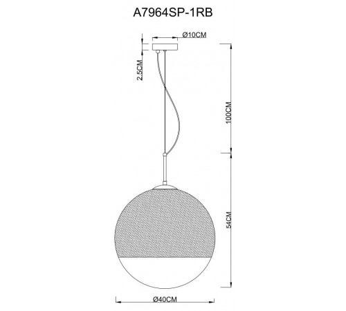 Подвесной светильник Arte Lamp Jupiter Copper A7964SP-1RB Подвесной светильник Arte Lamp Jupiter Copper A7964SP-1RB