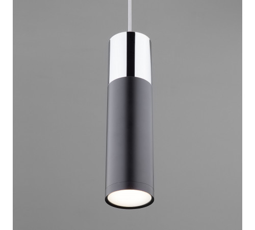 Подвесной светильник Eurosvet Double Topper 50135/1 LED хром/черный Подвесной светильник Eurosvet Double Topper 50135/1 LED хром/черный