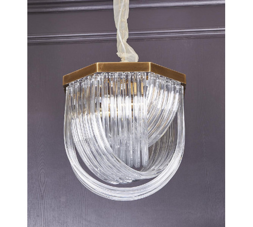 Подвесной светильник Delight Collection Murano Glass A001-400 L4 brass/clear