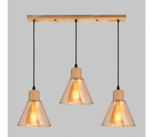 Подвесной светильник IMEX MD.5870-3-P-WOOD+BK Подвесной светильник IMEX MD.5870-3-P-WOOD+BK