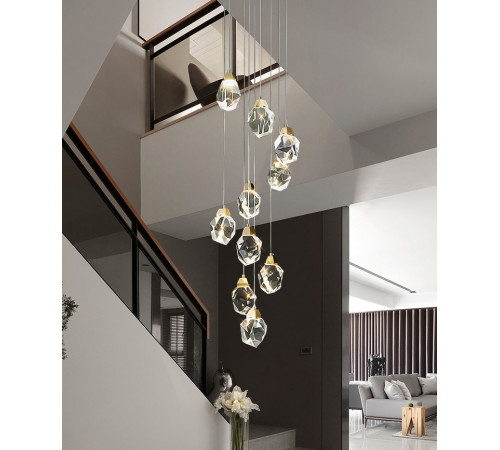 Подвесной светильник Delight Collection Crystal rock II 9701P/10R brass