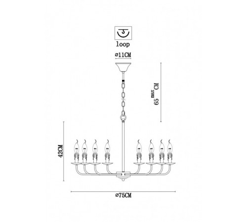 Подвесной светильник ARTE Lamp A1857LM-8BK Подвесной светильник ARTE Lamp A1857LM-8BK