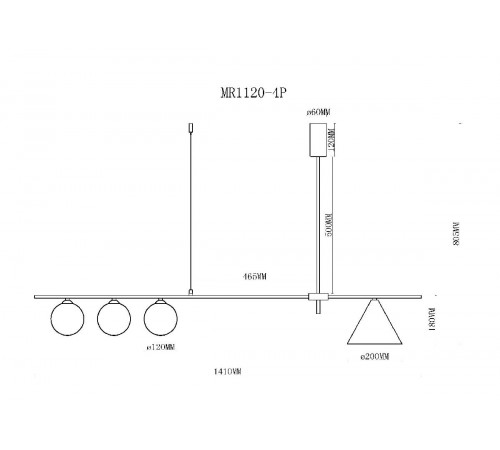 Подвесной светильник MyFar Elena MR1120-4P Подвесной светильник MyFar Elena MR1120-4P