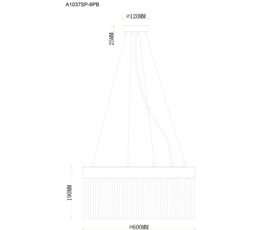 Подвесной светильник Arte Lamp Francheska A1037SP-8PB Подвесной светильник Arte Lamp Francheska A1037SP-8PB