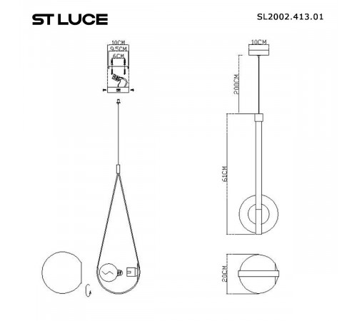 Подвесной светильник ST Luce Moonbag SL2002.413.01 Подвесной светильник ST Luce Moonbag SL2002.413.01