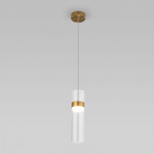 Подвесной светильник Eurosvet Lumen 50244/1 LED латунь/прозрачный a061286