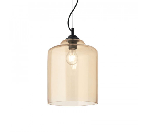 Подвесной светильник Ideal Lux Bistro SP1 Square Ambra 163789 Подвесной светильник Ideal Lux Bistro SP1 Square Ambra 163789