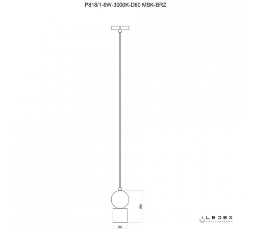 Подвесной светодиодный светильник iLedex Play P818/1-6W-3000K-D80 MBK-BRZ Подвесной светодиодный светильник iLedex Play P818/1-6W-3000K-D80 MBK-BRZ