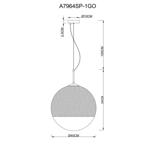 Подвесной светильник Arte Lamp Jupiter Gold A7964SP-1GO Подвесной светильник Arte Lamp Jupiter Gold A7964SP-1GO