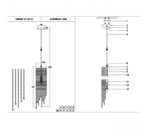 Подвесной светильник Lumien Hall Markellin LH0040/1P-CO-CL Подвесной светильник Lumien Hall Markellin LH0040/1P-CO-CL