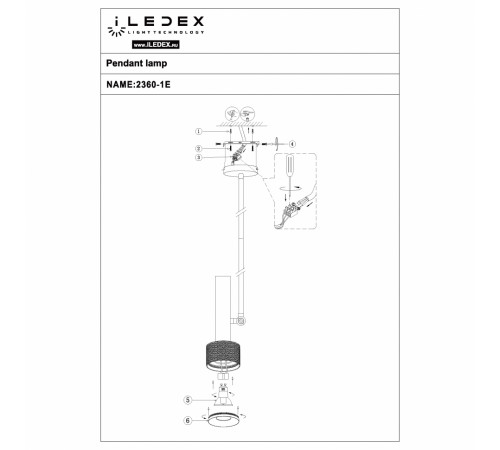 Подвесной светильник iLedex Delta 2361-1 BK+SL Подвесной светильник iLedex Delta 2361-1 BK+SL