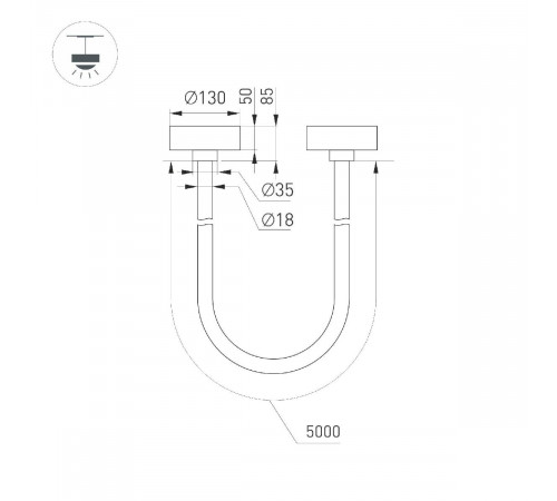 Подвесной светильник Arlight SP-TROPIC-SURFACE-R18-L5000-58W Day4000 (GD, 360 deg, 230V) 043398 Подвесной светильник Arlight SP-TROPIC-SURFACE-R18-L5000-58W Day4000 (GD, 360 deg, 230V) 043398