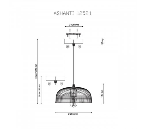 Подвесной светильник Lucia Tucci Ashanti 1251.1 Подвесной светильник Lucia Tucci Ashanti 1251.1