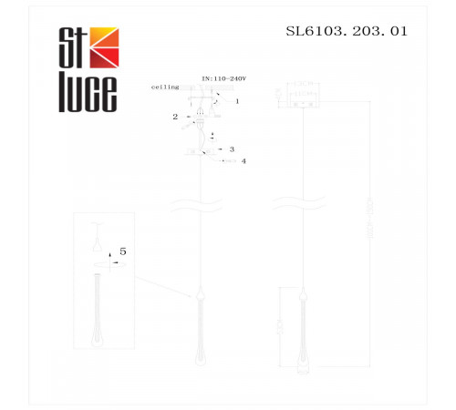 Подвесной светильник ST Luce Faenza SL6103.203.01 Подвесной светильник ST Luce Faenza SL6103.203.01