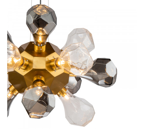 Подвесной светильник Delight Collection KR1197P-12 brass, smoky/clear