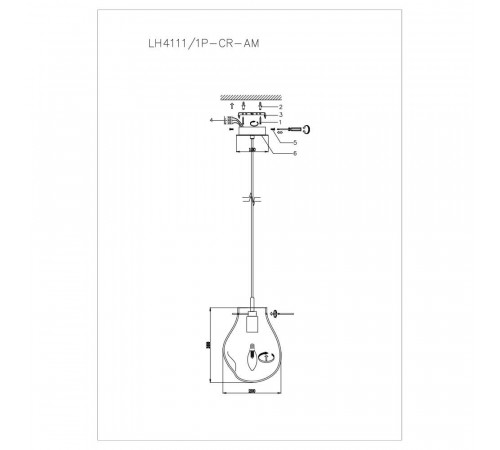 Подвесной светильник Lumien Hall Nertus LH4111/1P-CR-AM