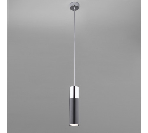 Подвесной светильник Eurosvet Double Topper 50135/1 LED хром/черный Подвесной светильник Eurosvet Double Topper 50135/1 LED хром/черный