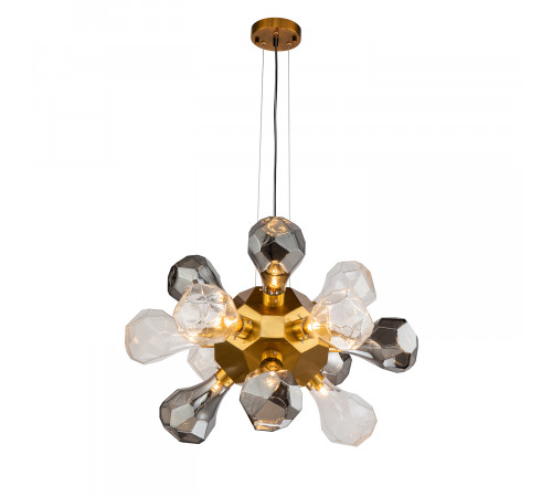 Подвесной светильник Delight Collection KR1197P-12 brass, smoky/clear