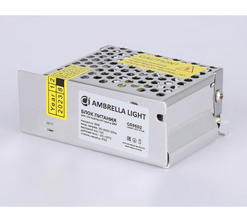 Блок питания Ambrella Light LED Driver 24V 36Вт AC90-260 1.5A IP20 GS9602 Блок питания Ambrella Light LED Driver 24V 36Вт AC90-260 1.5A IP20 GS9602