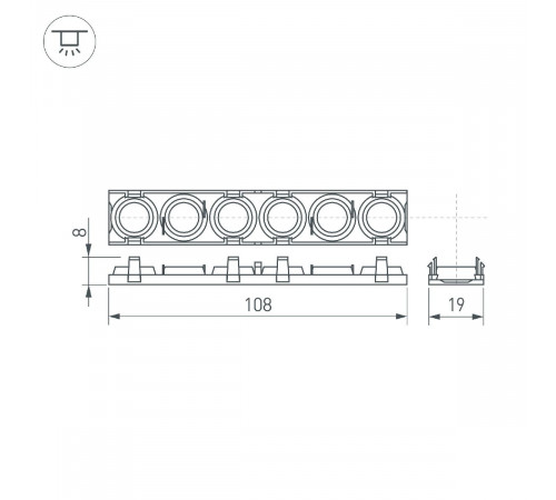 Экран линзованный Arlight SL-LINE-W20-30deg-540 041791 Экран линзованный Arlight SL-LINE-W20-30deg-540 041791